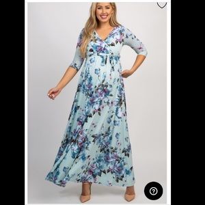 Maternity dress floral blue - new